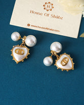 Julia Pearl Heart Earrings